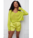 RD International RD Style Nicky Long Sleeve V-Neck Pullover in Sunny Lime