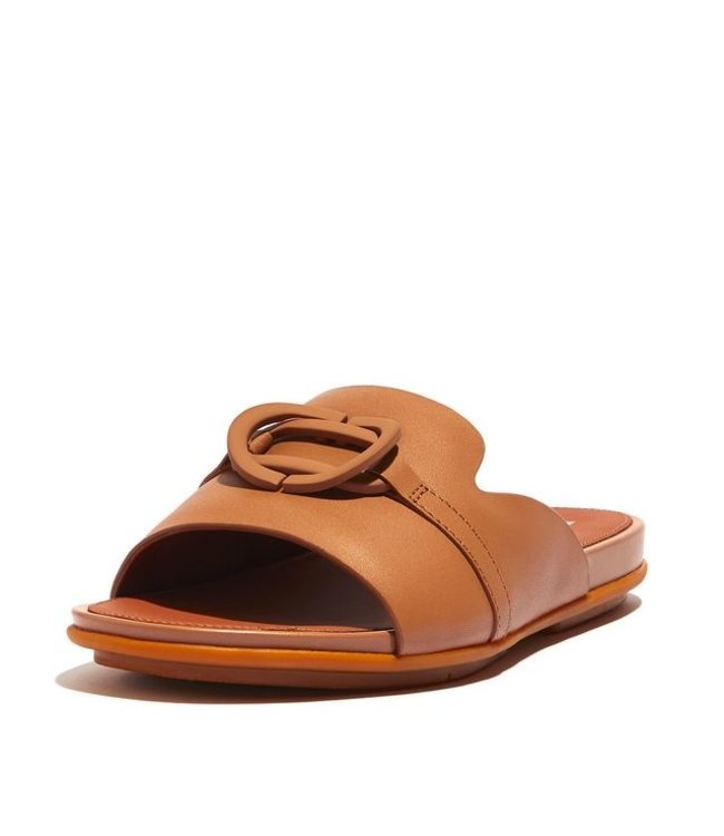 Fitflop GRACIE  Circlet Leather Slides Latte Tan