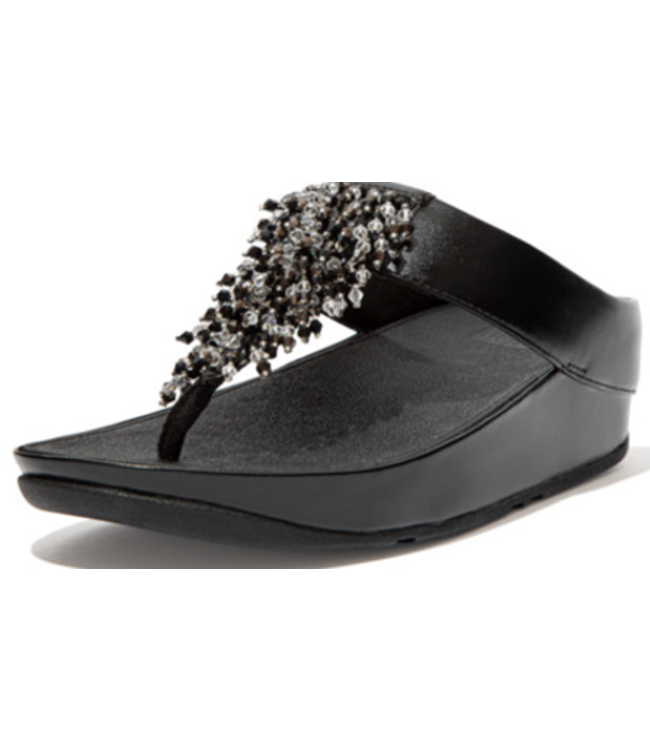 Fitflop RUMBA BEADED TOE-POST SANDALS Black