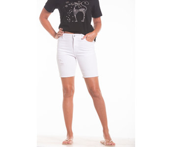 White Shorts with frayed hem