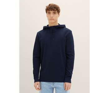 TOM TAILOR Structured Long Sleeve Hoodie Sky Captain Blue