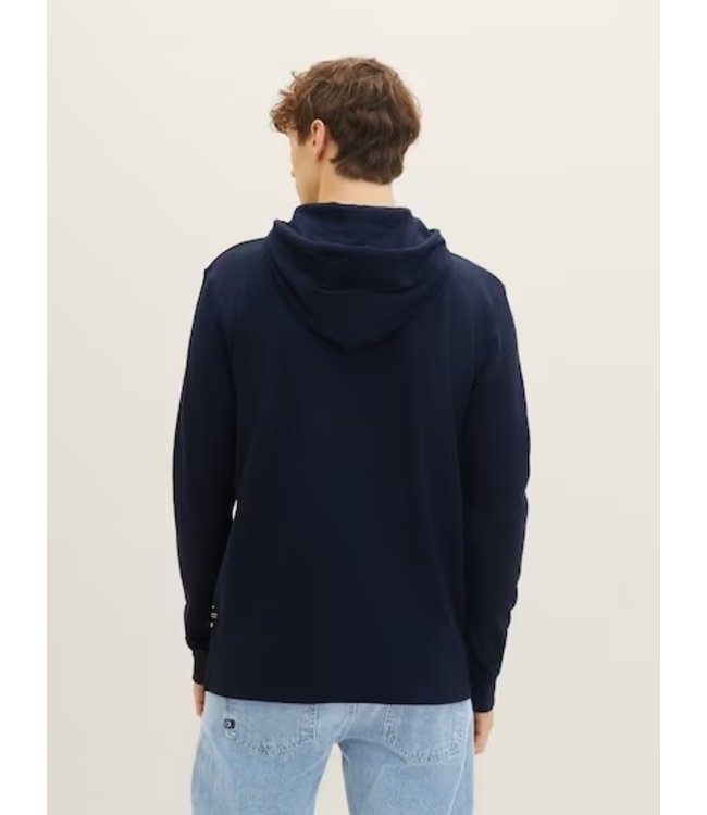 TOM TAILOR Structured Long Sleeve Hoodie Sky Captain Blue