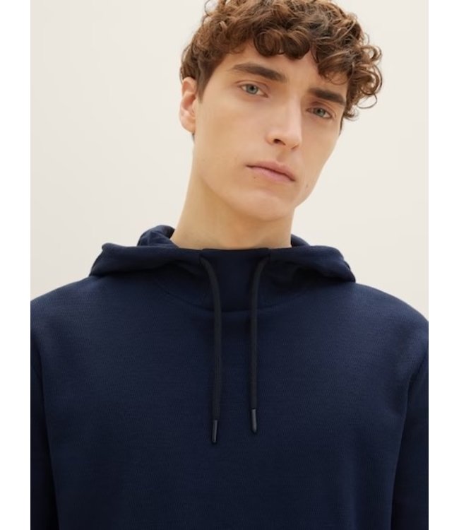 TOM TAILOR Structured Long Sleeve Hoodie Sky Captain Blue