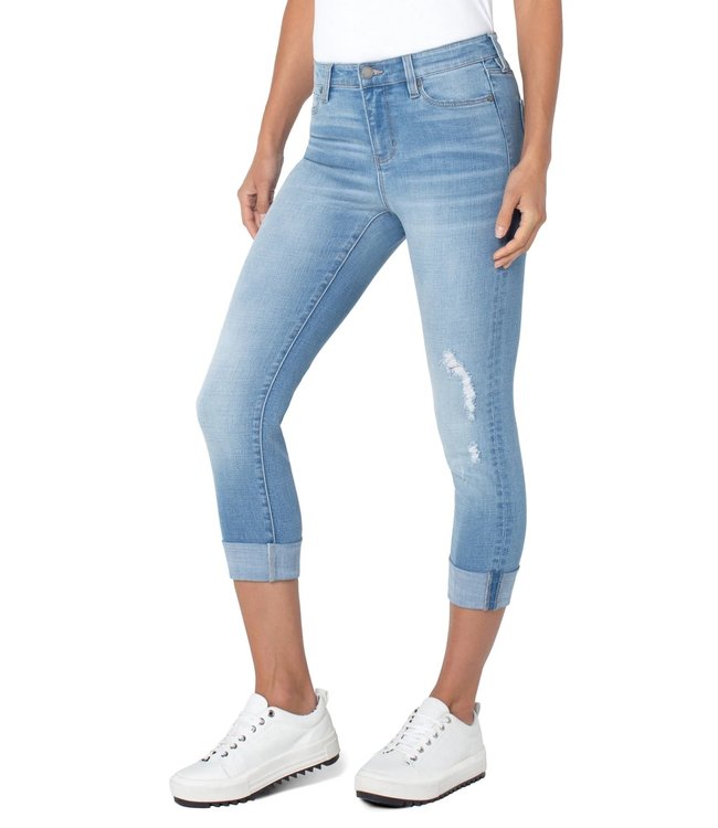 LIVERPOOL  Charlie Crop Skinny With Wide Rolled Cuff 24" Ins