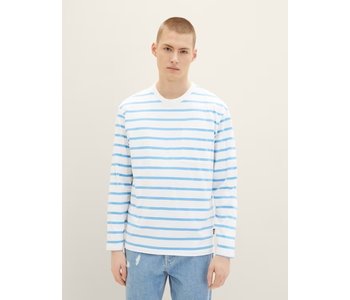 TOM TAILOR Striped long-sleeved shirt in blue