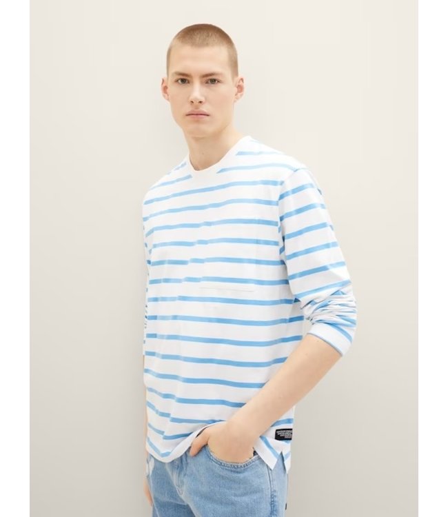 TOM TAILOR Striped long-sleeved shirt in blue