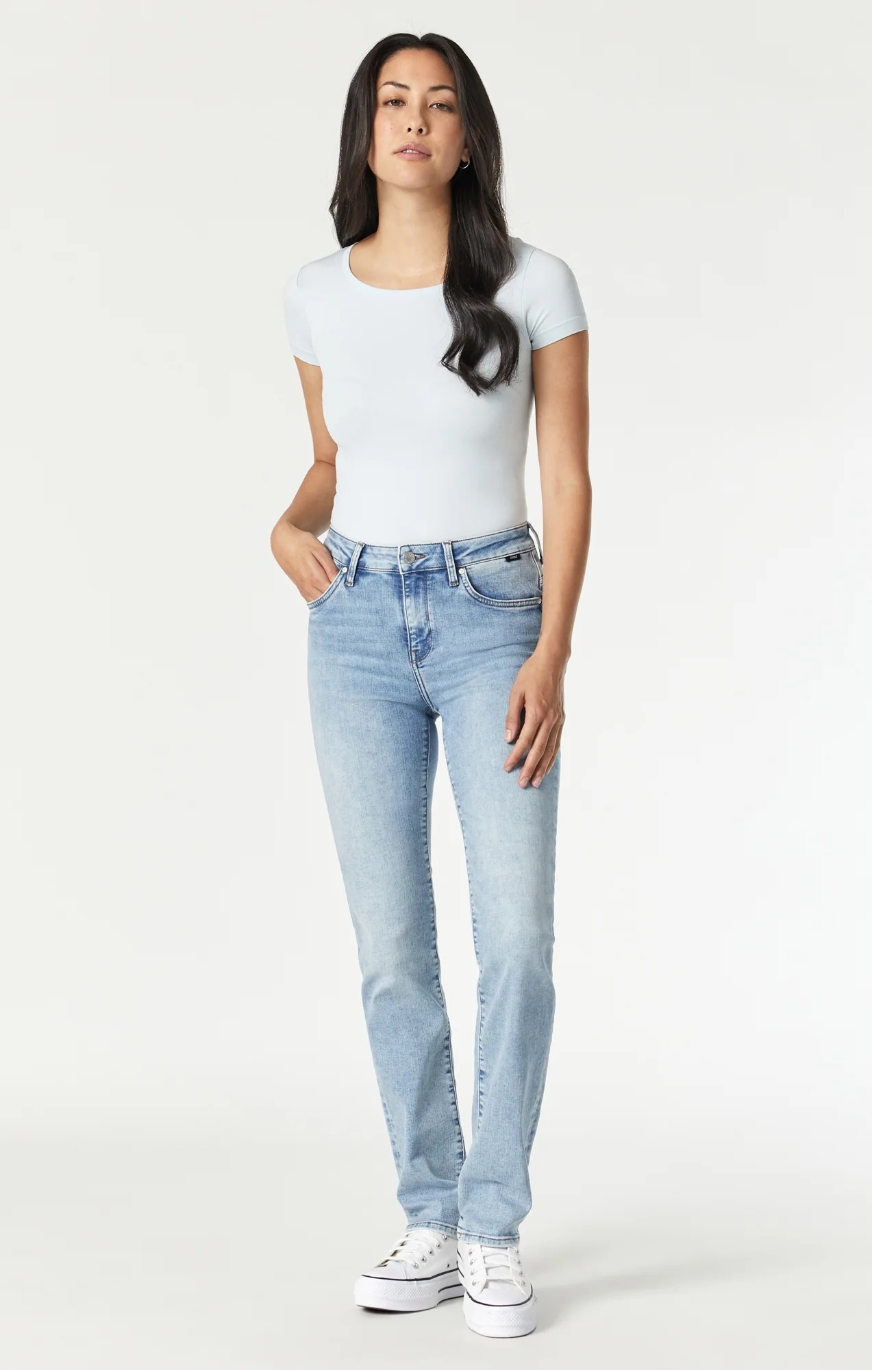 Mid blue Kendra straight jean 32 inseam, Mavi, Regular Waist