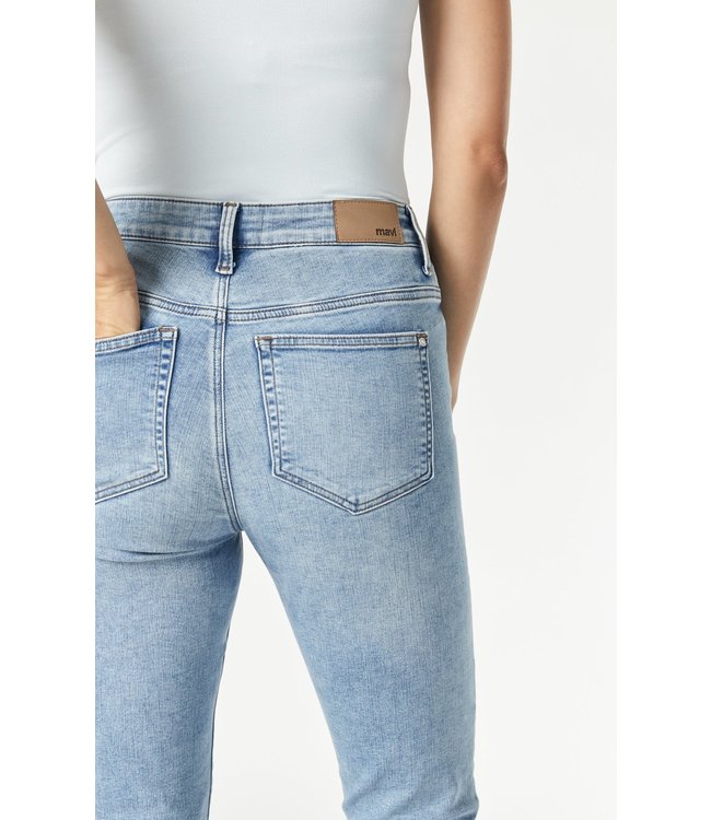 MAVI Kendra Straight Leg Jeans High Rise | Light Used Feather Blue