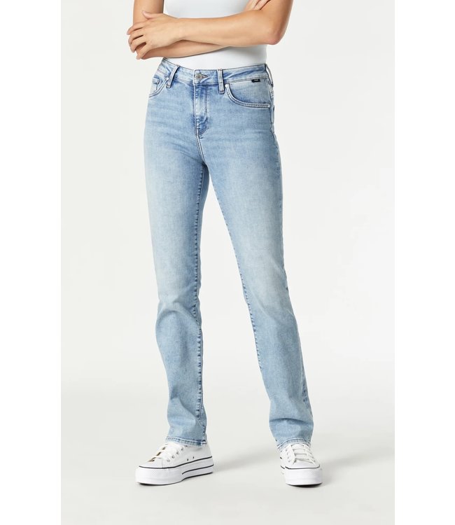 MAVI Kendra Straight Leg Jeans High Rise | Light Used Feather Blue