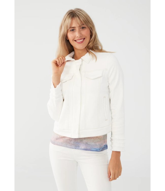 FDJ FRENCH DRESSING FDJ Zip Front Jean Style Jacket in Ivory