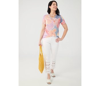 FDJ COLLAGE FLORAL SHORT SLEEVE TOP