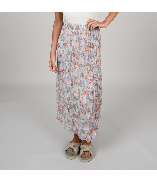 RD Style PRINTED RELEASE PLEAT SKIRT