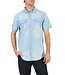 SILVER JEANS Silver Jeans Mens Short Sleeve Button Up Denim Shirt