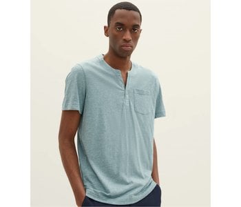 TOM TAILOR Henley V-Neck T-Shirt with Pocket