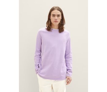 TOM TAILOR Basic knitted sweater Lilac Vibe