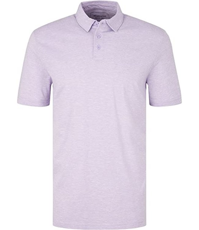TOM TAILOR Short Sleeve Polo Shirt Lilac White Fine Yd