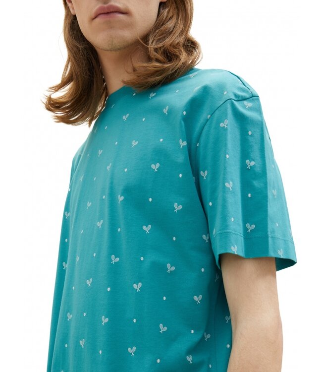 TOM TAILOR Short Sleeve T-shirt with Tennis Print