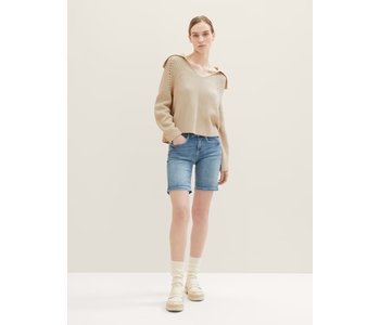 TOM TAILOR Alexa slim stone wash denim shorts