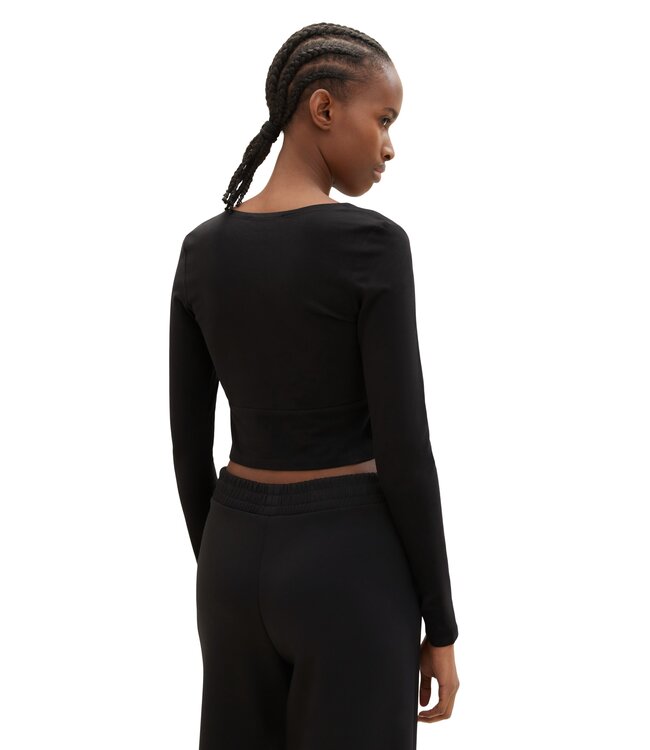 TOM TAILOR LONG SLEEVE WRAP TOP