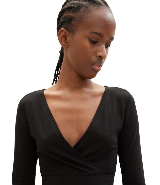 TOM TAILOR LONG SLEEVE WRAP TOP
