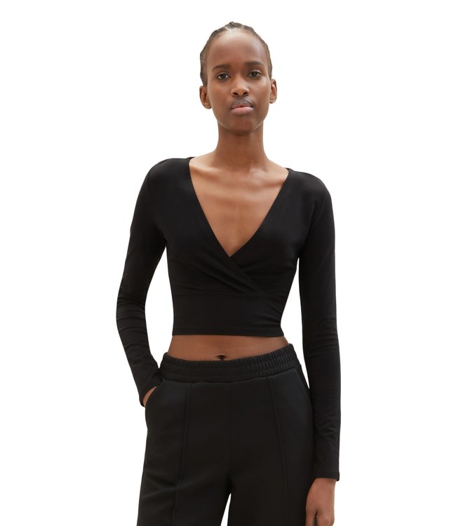 TOM TAILOR LONG SLEEVE WRAP TOP