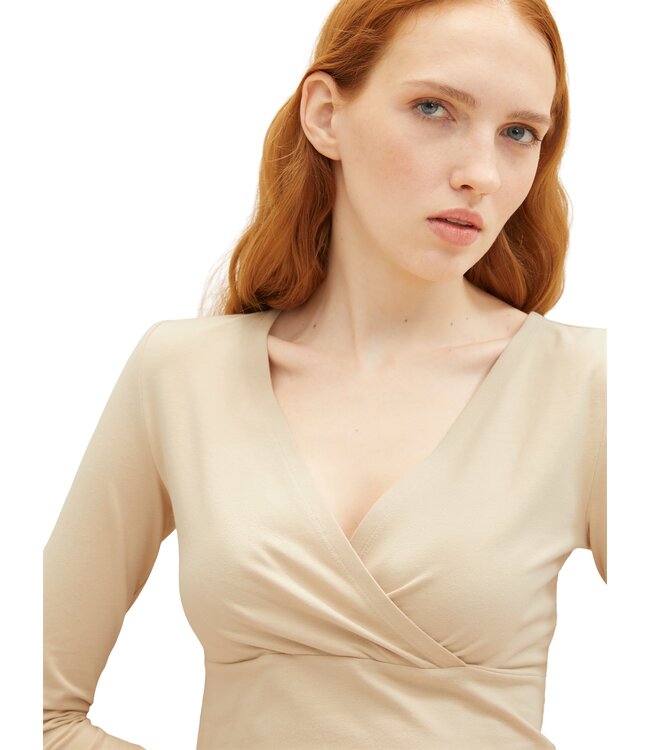 TOM TAILOR LONG SLEEVE WRAP TOP