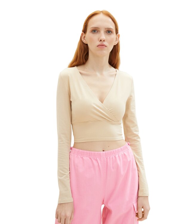 TOM TAILOR LONG SLEEVE WRAP TOP