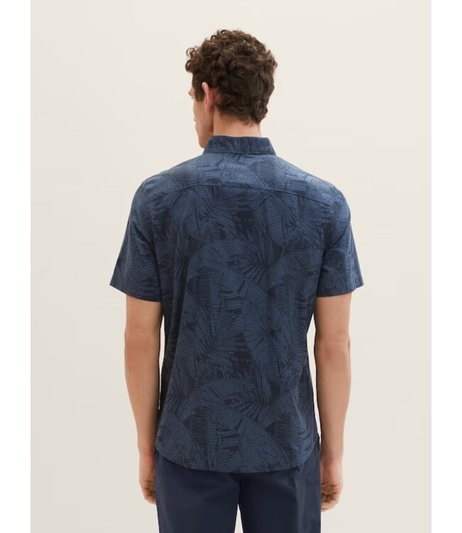 TOM TAILOR short-sleeved shirt with a palm tree print