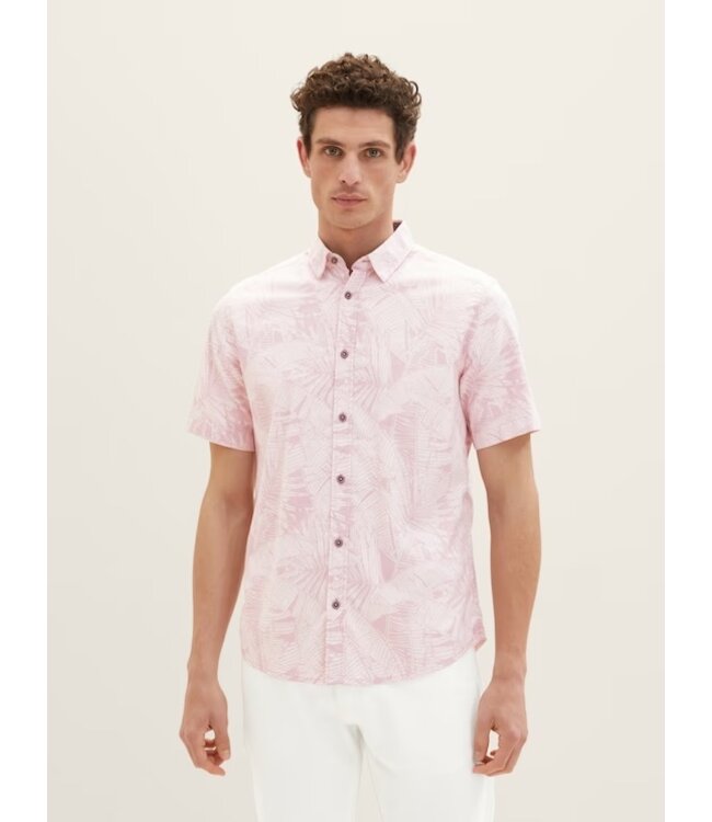 TOM TAILOR short-sleeved shirt with a palm tree print