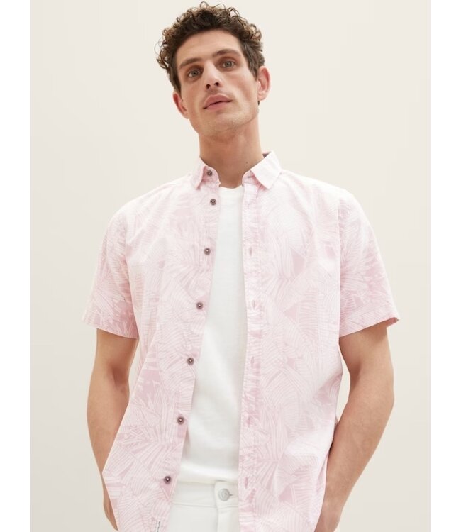 TOM TAILOR short-sleeved shirt with a palm tree print