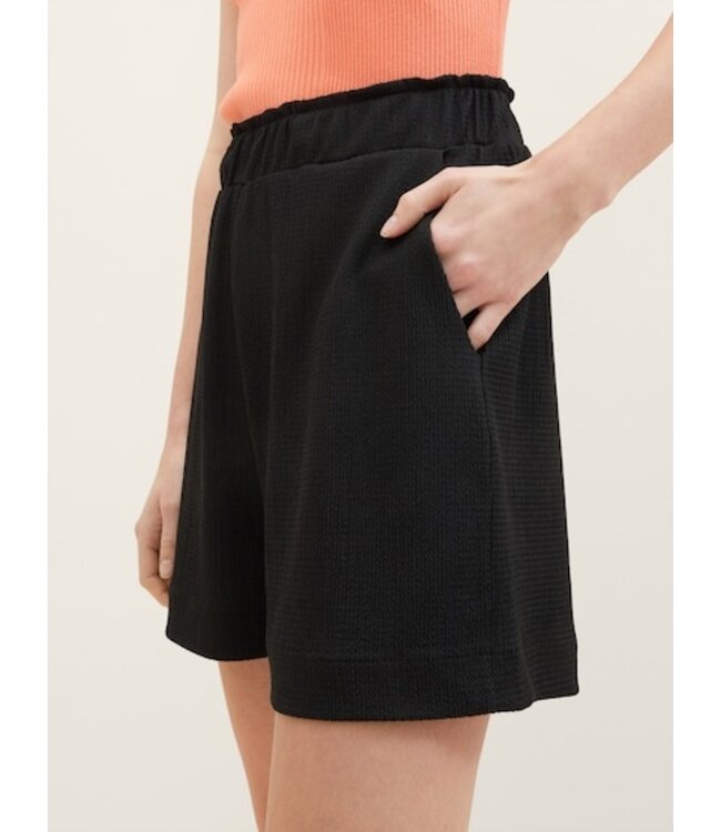 TOM TAILOR Shorts with texture Black