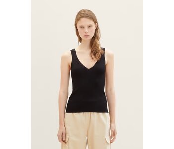 TOM TAILOR Ribbed top in black