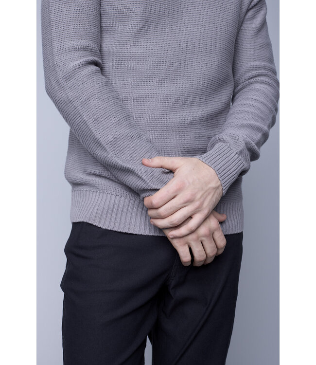 Hedge MENS KNIT PULLOVER-GREY MEL