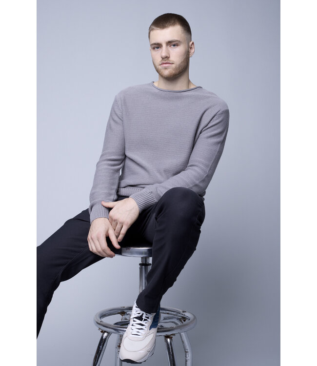 Hedge MENS KNIT PULLOVER-GREY MEL