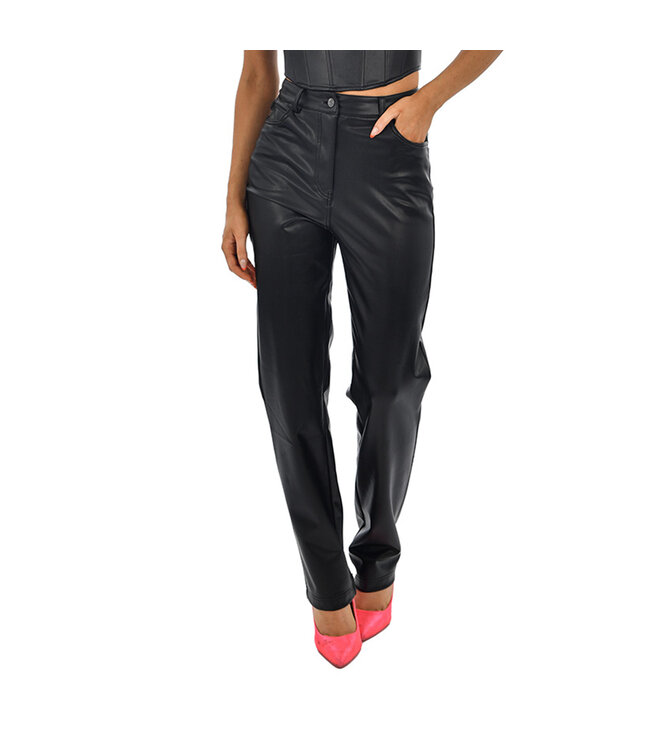 RD STYLE KENNEDY VEGAN LEATHER FIVE POCKET PANT-BLACK