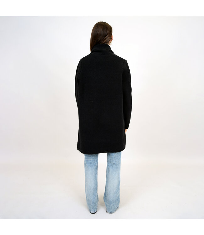RD STYLE MICHELLE SHAWL COLLAR COATIGAN-BLACK