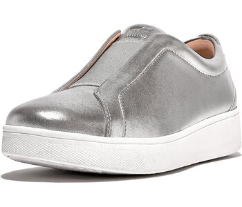 Fitflop GS2-011 RALLY ELASTIC METALLIC LEATHER SLIP-ON SNEAKERS,