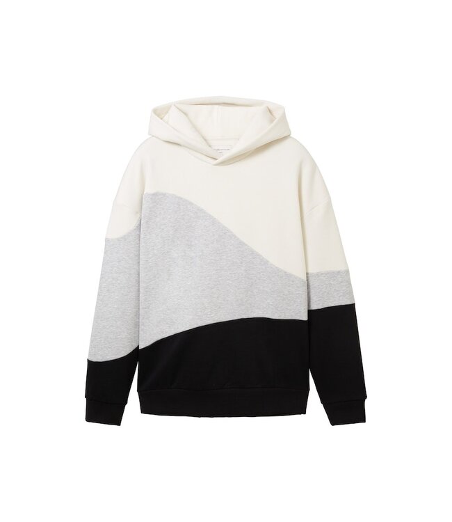 TOM TAILOR Relaxed colour block hoodie