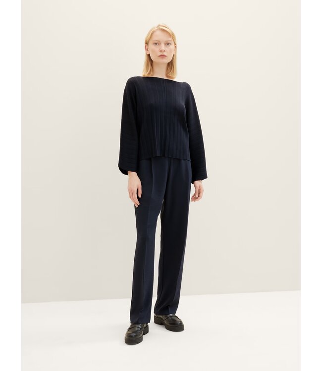 TOM TAILOR Straight leg trousers Navy