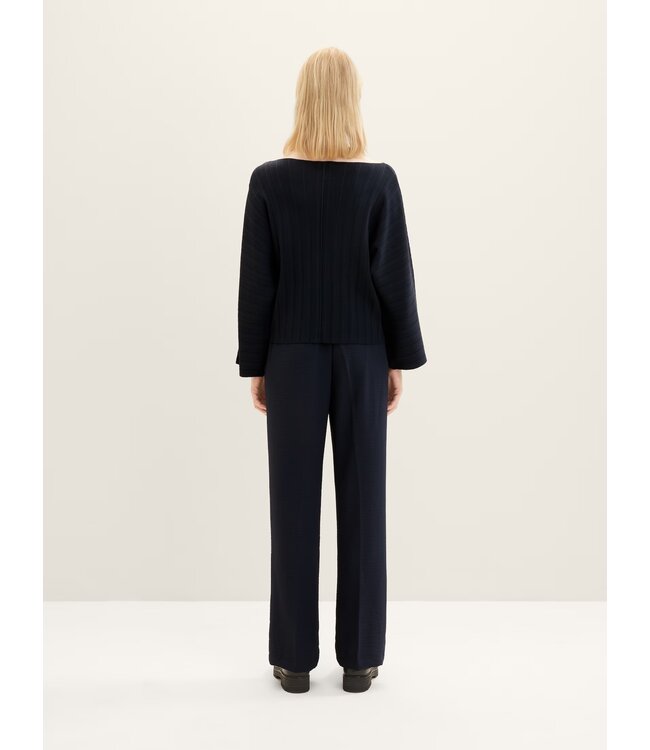 TOM TAILOR Straight leg trousers Navy