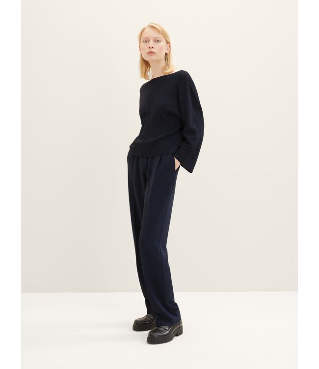 TOM TAILOR Straight leg trousers Navy