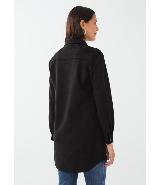 FDJ FAUX SUEDE SHACKET BLACK