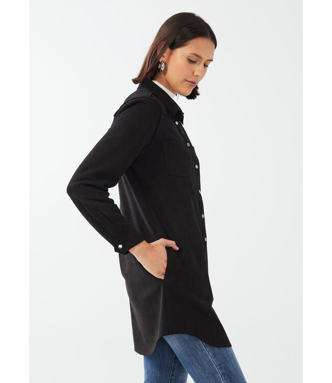 FDJ FAUX SUEDE SHACKET BLACK