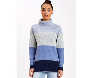 POINT ZERO Colour block turtleneck sweater