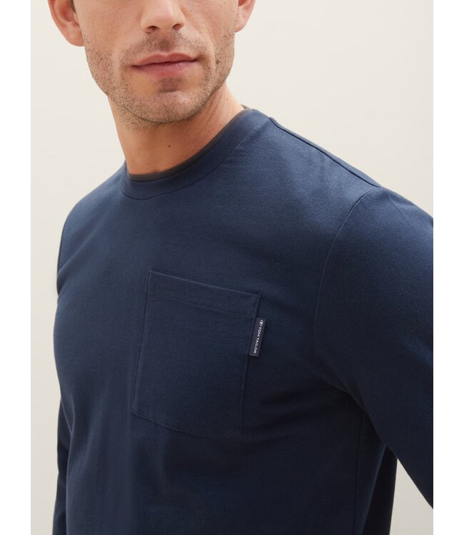 TOM TAILOR  Long-sleeved shirt with a chest pocket