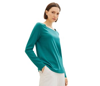 TOM TAILOR  Long-sleeved shirt with a square neckline