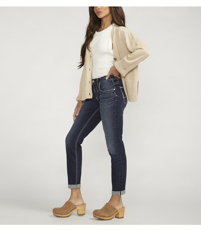 SILVER JEANS Boyfriend Mid Rise Slim Leg Jeans