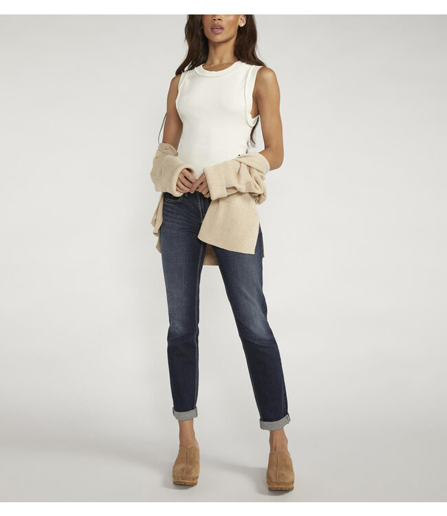 SILVER JEANS Boyfriend Mid Rise Slim Leg Jeans