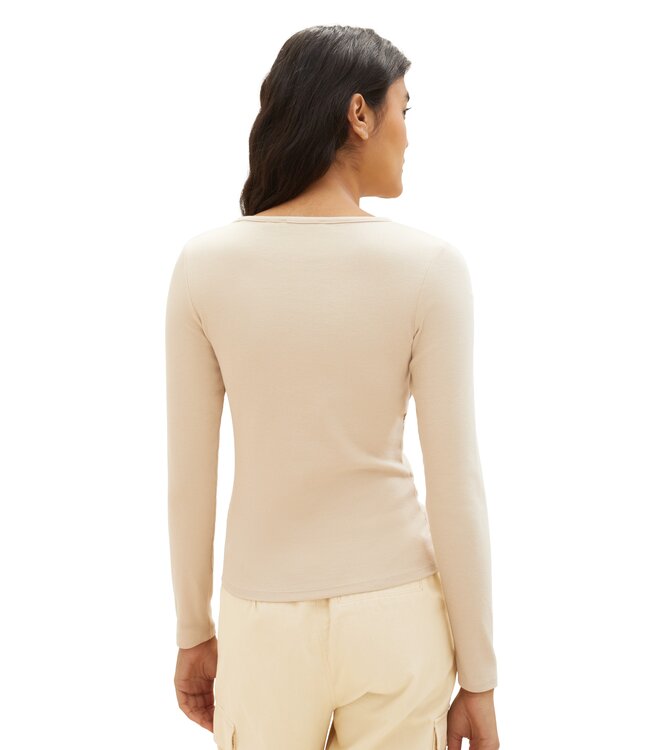 TOM TAILOR  Long-sleeved shirt with a ribbed texture