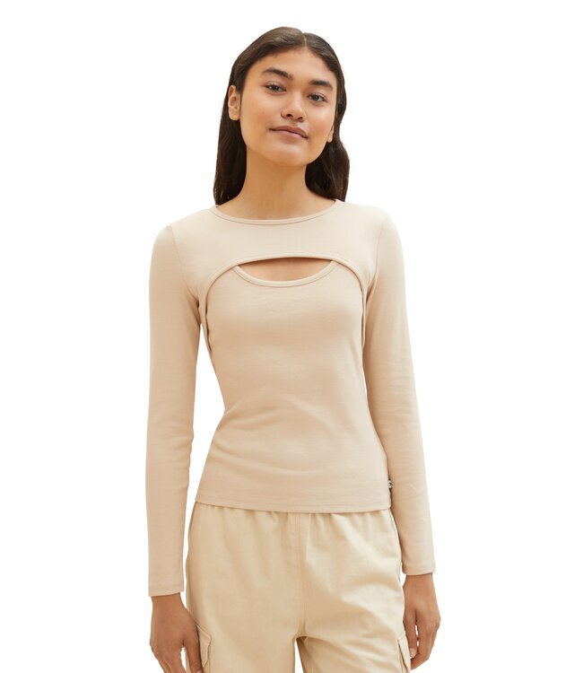 TOM TAILOR  Long-sleeved shirt with a ribbed texture